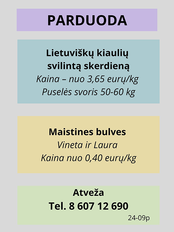 Parduoda skerdieną ir bulves